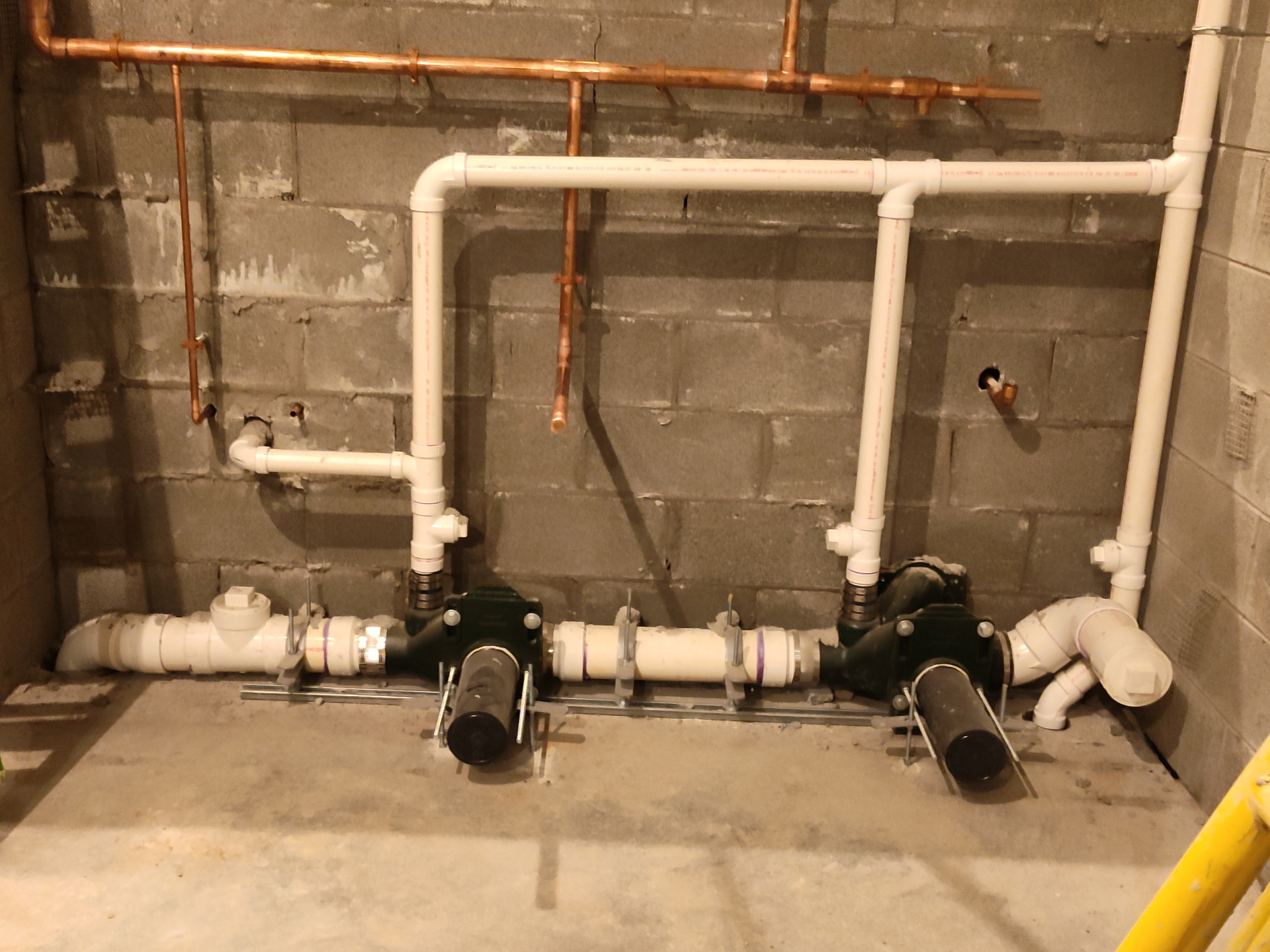 Dual backflow assemblies — commercial install